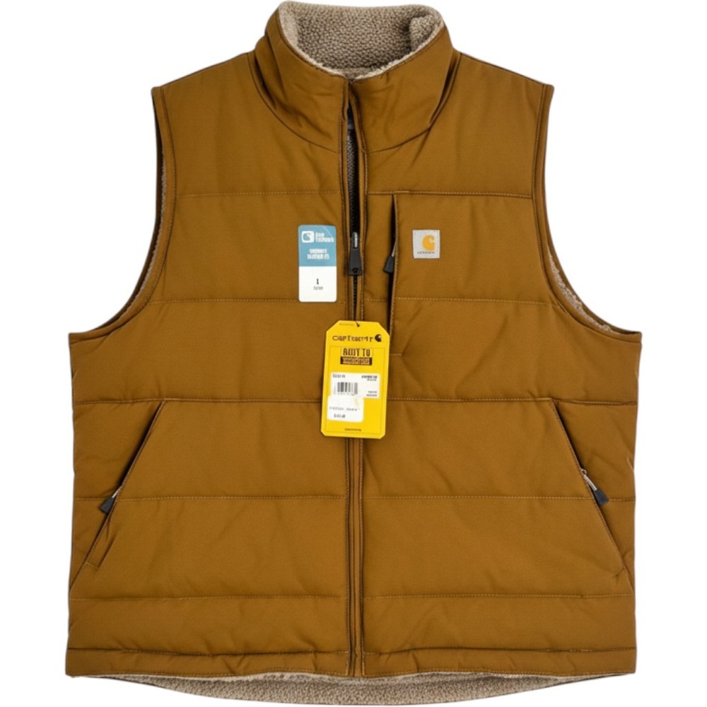 Carhartt Rain Defender Sherpa Lined Relaxed Fit Vest NWT Brown OV5607-W Womens L